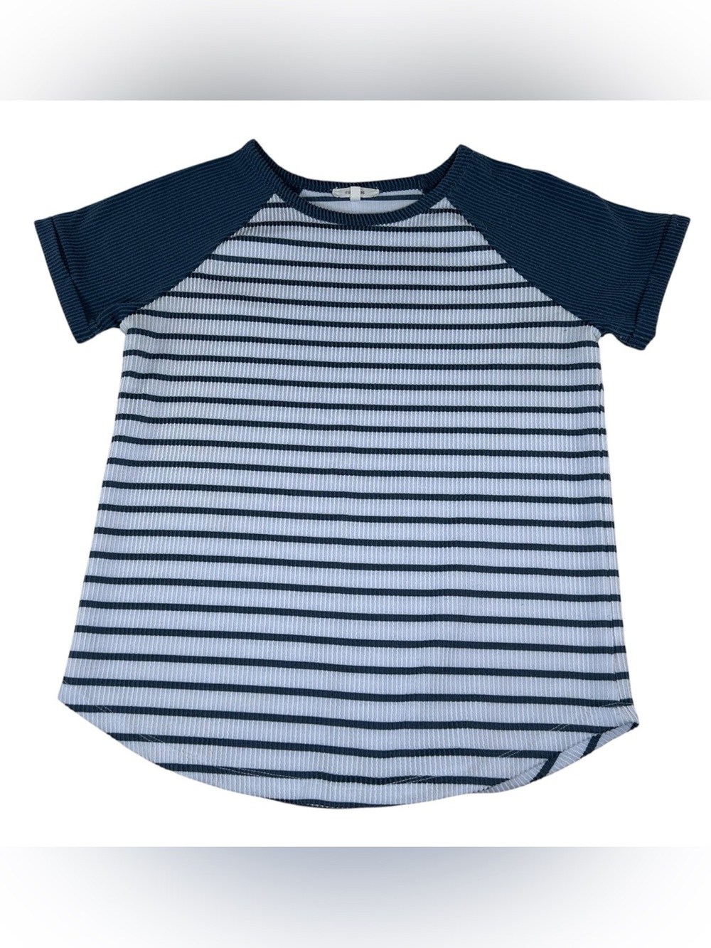 Maurices Wavy Ribbed Colorblock Raglan Tee Coastal Casual